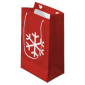 Sac cadeau de Noël Snowflake Red (Devant Angle)