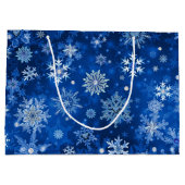Sac cadeau de Noël Snowflakes Blue et Silver Big (Dos)