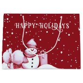 Sac cadeau de Noël Snowman Rouge (Devant)