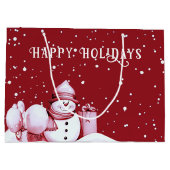 Sac cadeau de Noël Snowman Rouge (Dos)