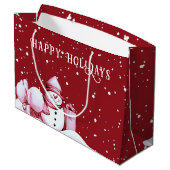 Sac cadeau de Noël Snowman Rouge (Dos Angle)