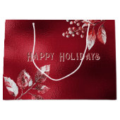 Sac cadeau de Noël Snowy Red Feuille (Devant)