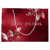 Sac cadeau de Noël Snowy Red Feuille (Dos)