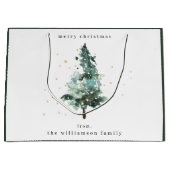 Sac cadeau de Noël Snowy Winter Pine Tree (Devant)