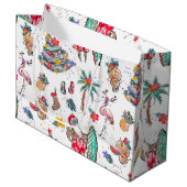 Sac cadeau de Noël tropical (Devant Angle)