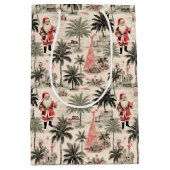 Sac cadeau de Noël Tropical Père Noël (Devant)