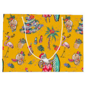 Sac cadeau de Noël Tropical Père Noël Surfing (Dos)