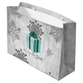 Sac cadeau de Noël turquoise (Dos Angle)