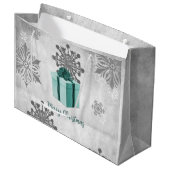 Sac cadeau de Noël turquoise (Devant Angle)