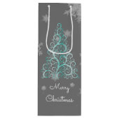 Sac cadeau de Noël turquoise Arbre et Snowflakes (Devant)