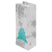 Sac cadeau de Noël turquoise Festif Arbre Vin (Dos Angle)