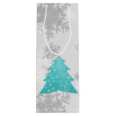 Sac cadeau de Noël turquoise Festif Arbre Vin (Dos)