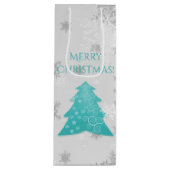 Sac cadeau de Noël turquoise Festif Arbre Vin (Devant)