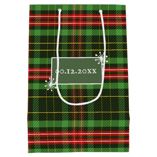 Sac cadeau de Noël vert rouge (Dos)