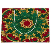 Sac cadeau de Noël vert rouge décoratif (Devant)
