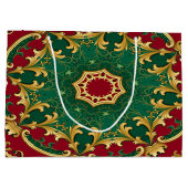 Sac cadeau de Noël vert rouge décoratif (Dos)