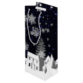Sac cadeau de Noël Village Vin (Dos Angle)