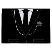 Sac cadeau de nom personnalisé avec costume noir d (Devant)