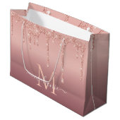 Sac cadeau de Parties scintillant d'or Rose person (Devant Angle)