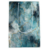 Sac cadeau de perles métalliques Blues & Or (Dos)