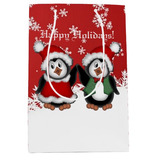 Sac cadeau de pingouins de Noël mignons (Devant)