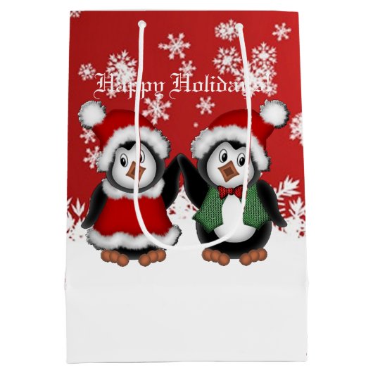 Sac cadeau de pingouins de Noël mignons (Dos)