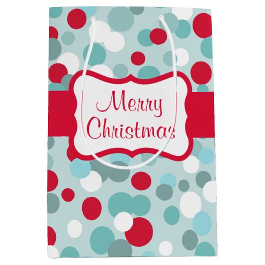 Sac cadeau de points de Noël Aqua (Devant)