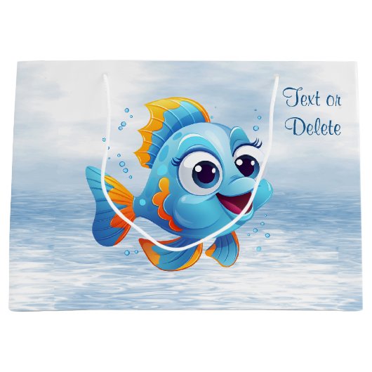 Sac cadeau de poisson bleu (Devant)