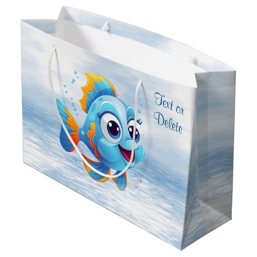 Sac cadeau de poisson bleu (Dos Angle)