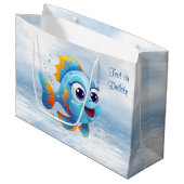 Sac cadeau de poisson bleu (Devant Angle)