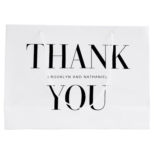 Sac cadeau de remerciement gras en typographie mod (Dos)