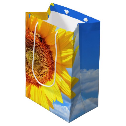 Sac cadeau de tournesol avec abeilles (Devant Angle)