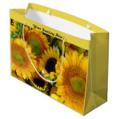 Sac cadeau de tournesol brillant Personnaliser la  (Dos Angle)