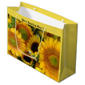 Sac cadeau de tournesol brillant Personnaliser la  (Devant Angle)