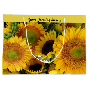 Sac cadeau de tournesol brillant Personnalisez vot