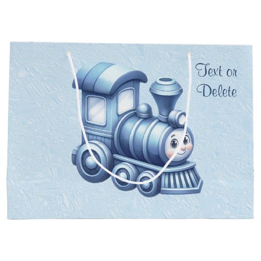 Sac cadeau de train bleu (Dos)