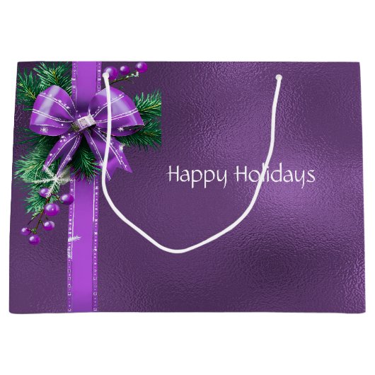 Sac cadeau de vacances à Bow pourpre (Devant)
