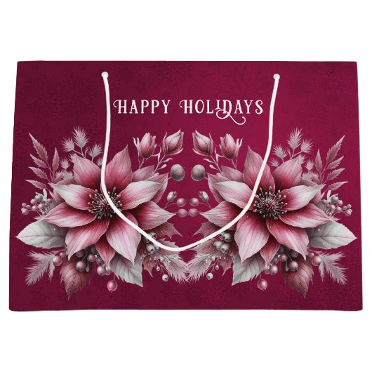 Sac cadeau de vacances à fleurs rose (Devant)