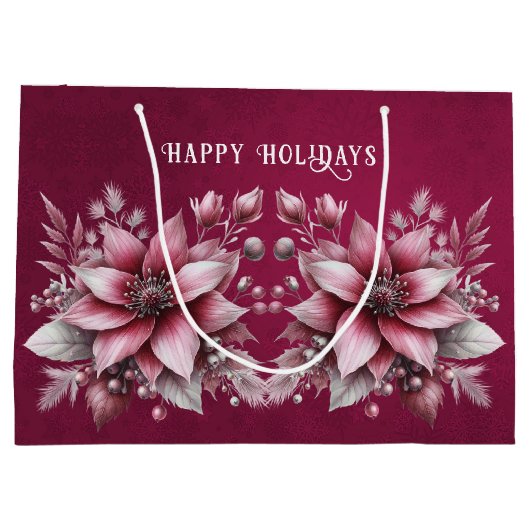 Sac cadeau de vacances à fleurs rose (Dos)