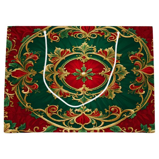 Sac cadeau de vacances à fleurs rouges (Devant)