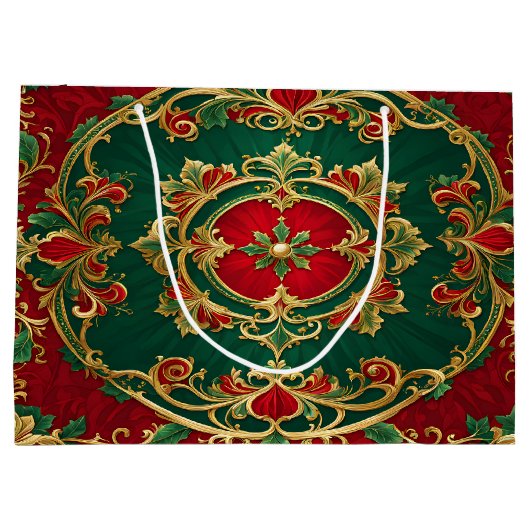 Sac cadeau de vacances à fleurs rouges (Dos)