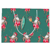 Sac cadeau de vacances à Père Noël Tropical Black  (Dos)