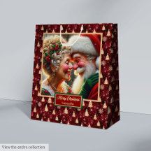 Sac cadeau de vacances Aquarelle Santa Claus Vinta