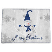 Sac cadeau de vacances Blue Cute Snowman (Devant)