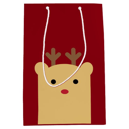 Sac cadeau de vacances Cute Peekaboo Reindeer (Devant)