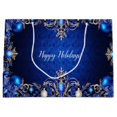 Sac cadeau de vacances décoratif bleu (Devant)