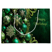 Sac cadeau de vacances décoratif vert (Devant)