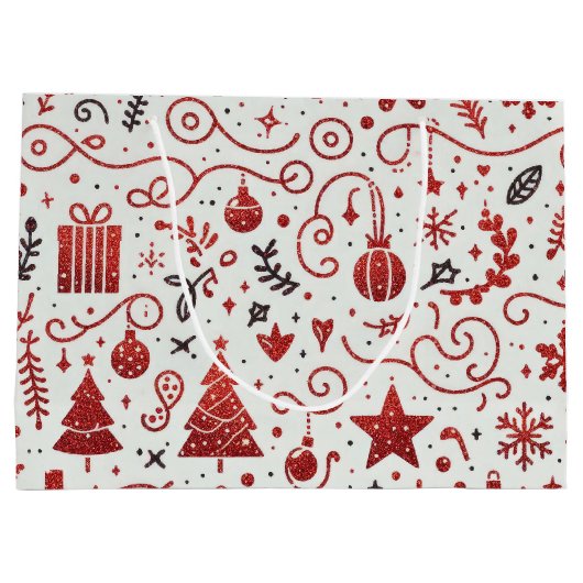 Sac cadeau de vacances en rouge blanc (Dos)