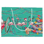 Sac cadeau de vacances Père Noël Tropical Surfing (Dos)