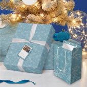 Sac cadeau de vacances pour flocon de neige bleu e